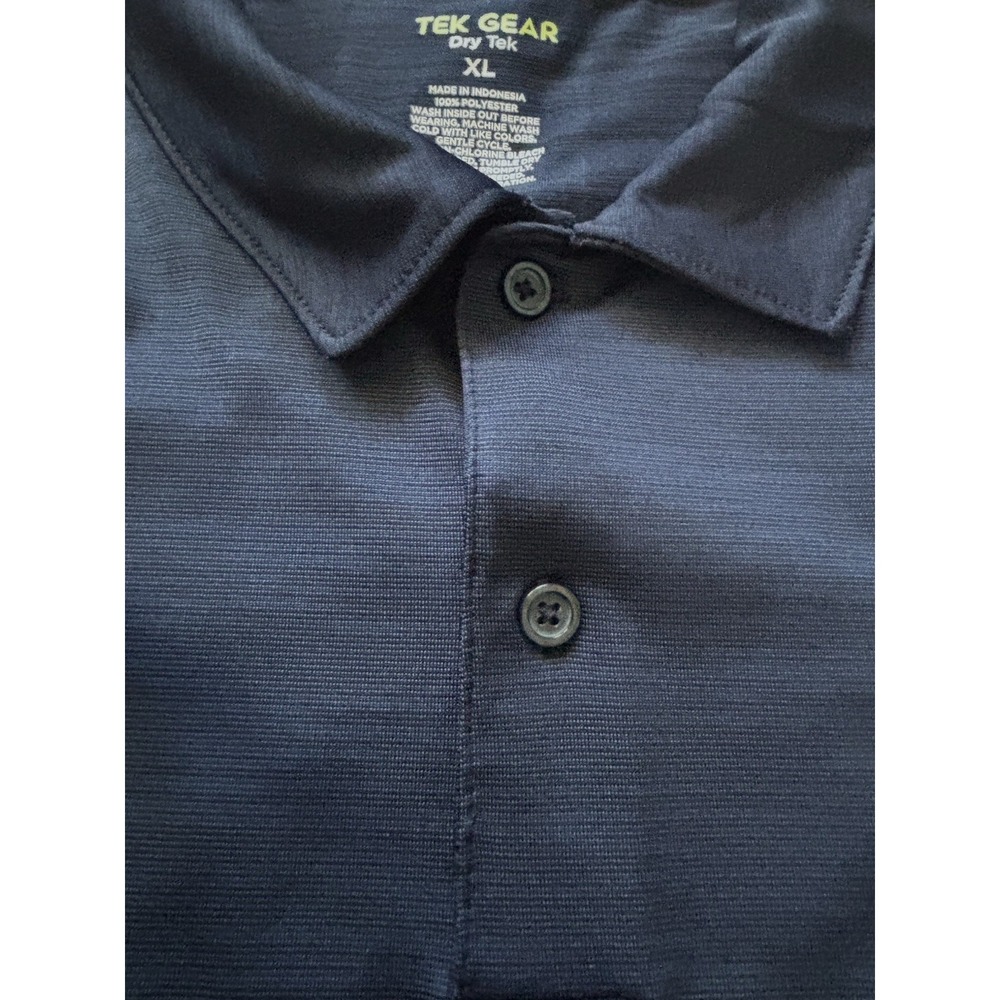 Tek Gear Dry Tek Men XL Short Sleeve Polo Shirt Collar 3 Button Polyester - Picture 5 of 11